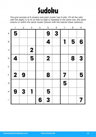 Sudoku #19 in Kids Activities 92