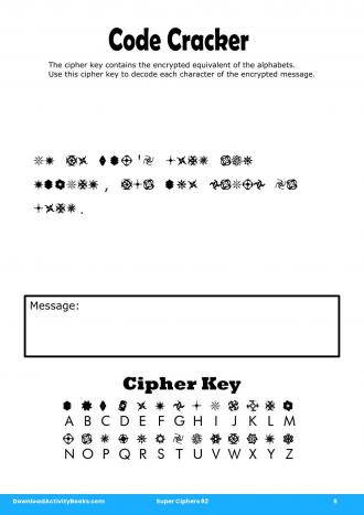 Code Cracker #5 in Super Ciphers 92