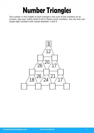 Number Triangles in Teens Activities 12