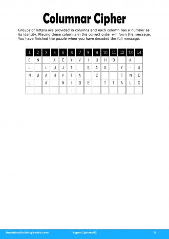 Columnar Cipher #19 in Super Ciphers 92