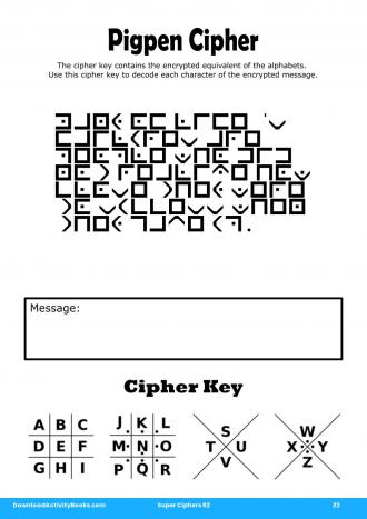 Pigpen Cipher #22 in Super Ciphers 92