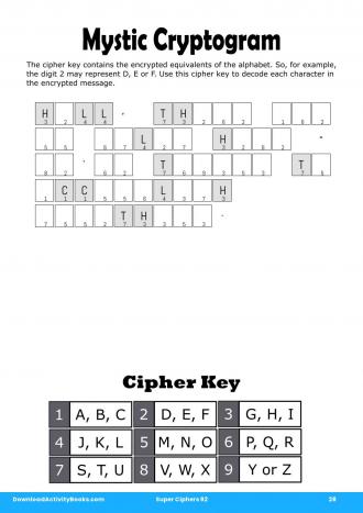 Mystic Cryptogram #28 in Super Ciphers 92