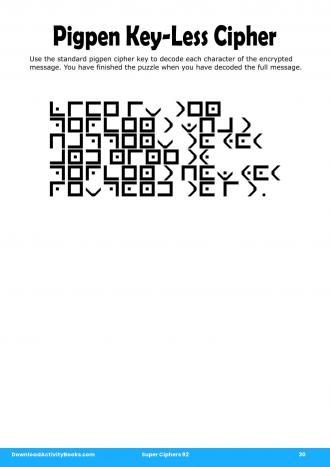 Pigpen Cipher #30 in Super Ciphers 92