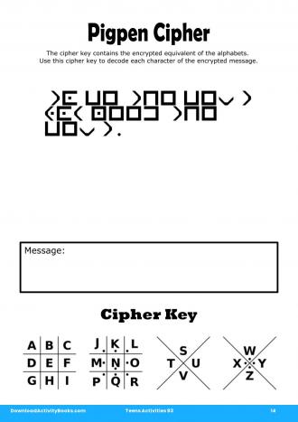 Pigpen Cipher #14 in Teens Activities 93