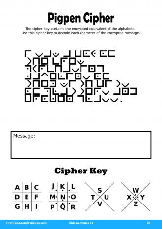 Pigpen Cipher #20 in Kids Activities 93