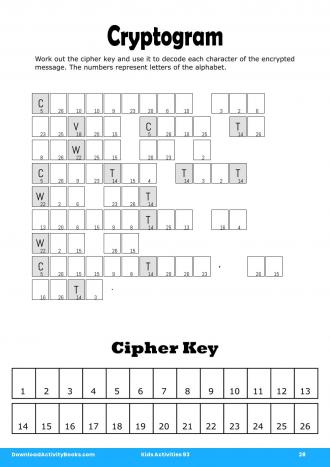 Cryptogram #28 in Kids Activities 93