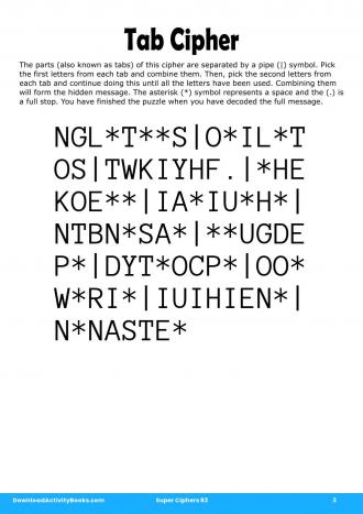 Tab Cipher #3 in Super Ciphers 93