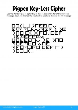 Pigpen Cipher #22 in Super Ciphers 93