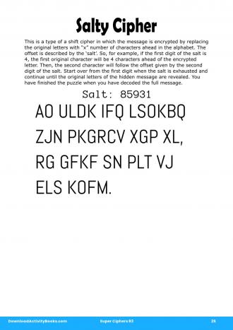 Salty Cipher #25 in Super Ciphers 93