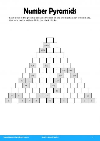 Number Pyramids #1 in Adults Activities 94