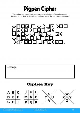 Pigpen Cipher #30 in Teens Activities 94