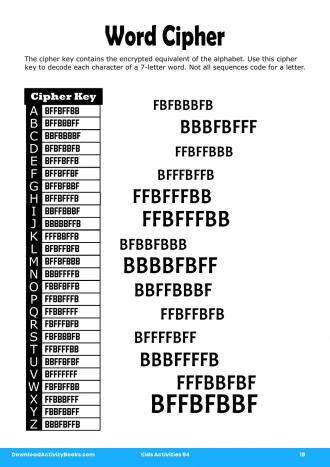 Word Cipher #18 in Kids Activities 94