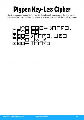 Pigpen Cipher #16 in Super Ciphers 94