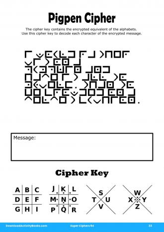 Pigpen Cipher #23 in Super Ciphers 94