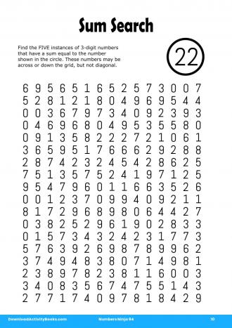 Sum Search #10 in Numbers Ninja 94