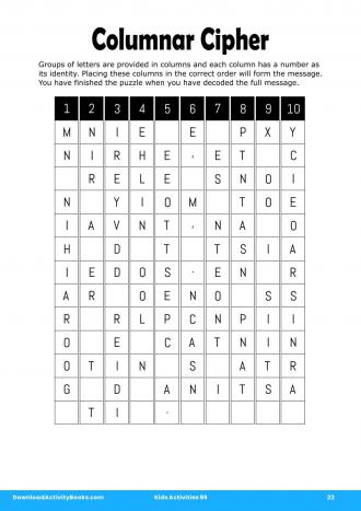 Columnar Cipher #22 in Kids Activities 95