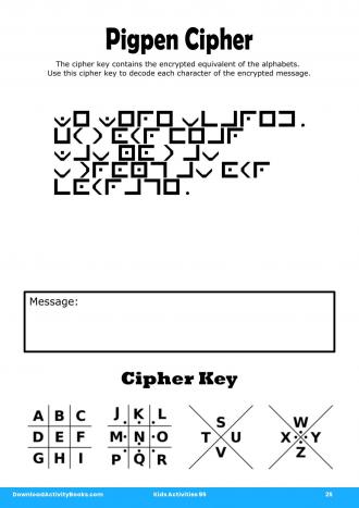 Pigpen Cipher #25 in Kids Activities 95