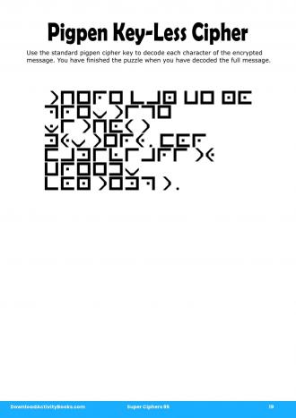 Pigpen Cipher #19 in Super Ciphers 95