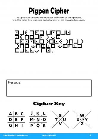 Pigpen Cipher #8 in Super Ciphers 12