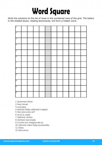 Word Square in Adults Activities 96