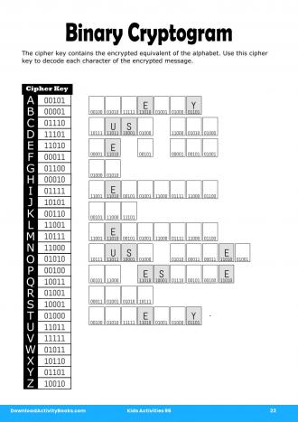 Binary Cryptogram #23 in Kids Activities 96