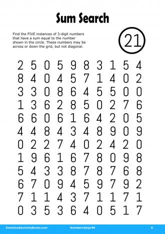 Sum Search #9 in Numbers Ninja 96