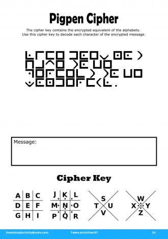 Pigpen Cipher #24 in Teens Activities 97