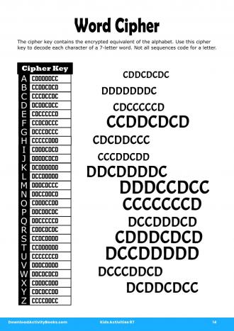 Word Cipher #14 in Kids Activities 97