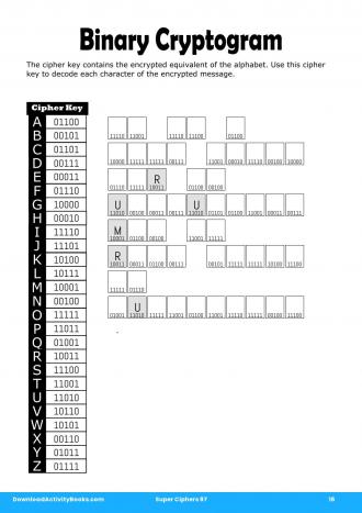 Binary Cryptogram in Super Ciphers 97