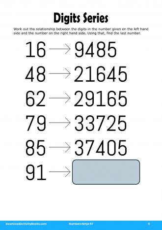 Digits Series in Numbers Ninja 97