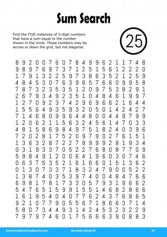 Sum Search #18 in Numbers Ninja 97