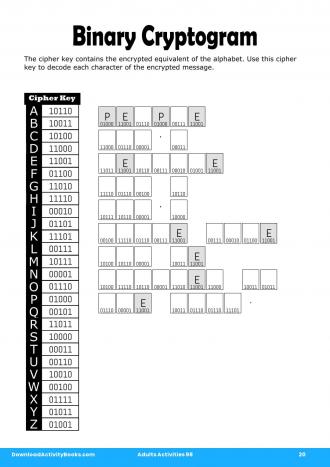 Binary Cryptogram #20 in Adults Activities 98