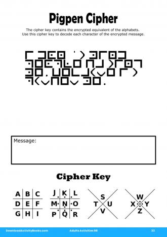 Pigpen Cipher #23 in Adults Activities 98