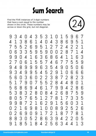Sum Search #18 in Numbers Ninja 12