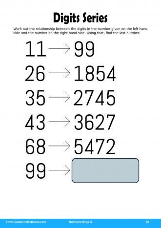 Digits Series in Numbers Ninja 12