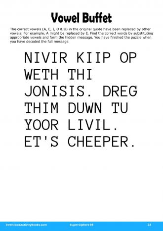 Vowel Buffet #23 in Super Ciphers 98