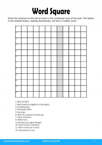 Word Square in Adults Activities 99