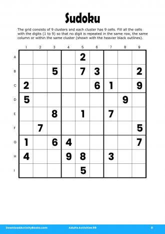 Sudoku #8 in Adults Activities 99