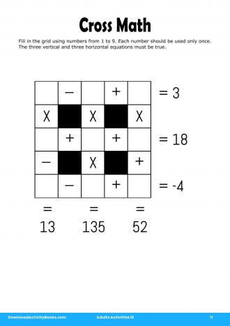 Cross Math #11 in Adults Activities 13