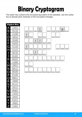 Binary Cryptogram #15 in Adults Activities 13