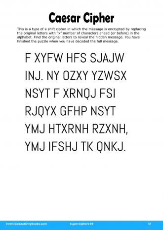 Caesar Cipher #12 in Super Ciphers 99