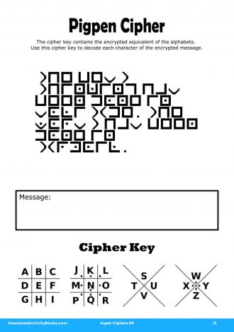 Pigpen Cipher #13 in Super Ciphers 99