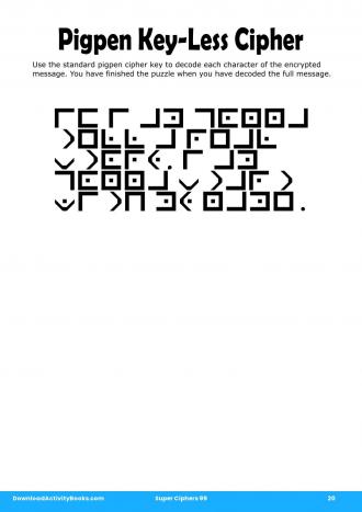 Pigpen Cipher #20 in Super Ciphers 99