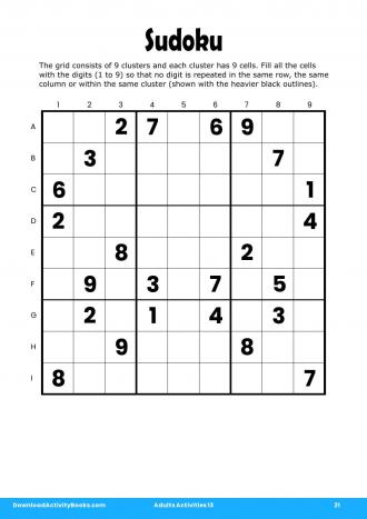 Sudoku in Adults Activities 13