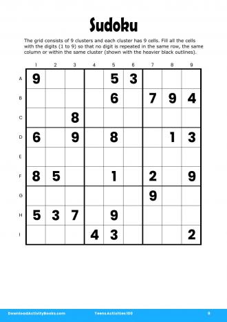 Sudoku #9 in Teens Activities 100