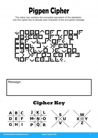 Pigpen Cipher #4 in Super Ciphers 100