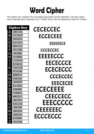 Word Cipher in Super Ciphers 100