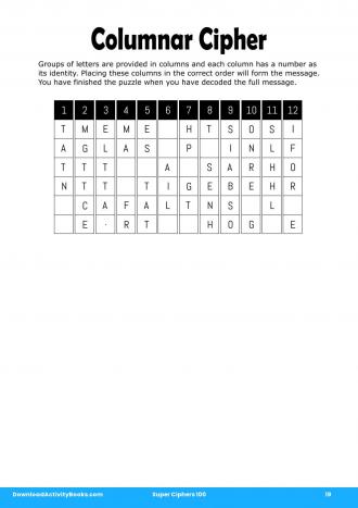 Columnar Cipher #19 in Super Ciphers 100