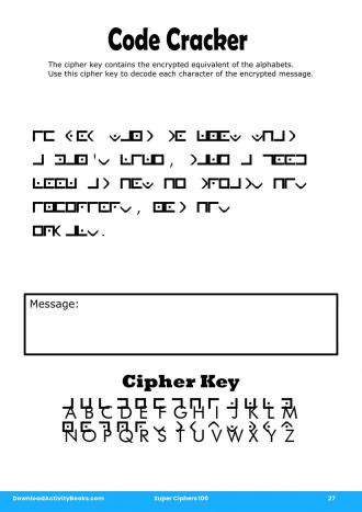 Code Cracker in Super Ciphers 100