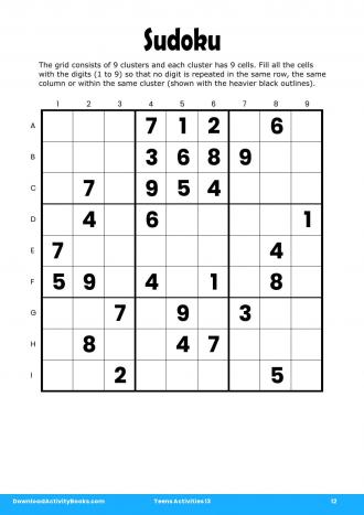 Sudoku #12 in Teens Activities 13